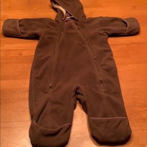 Hooded fleece baby one piece suit